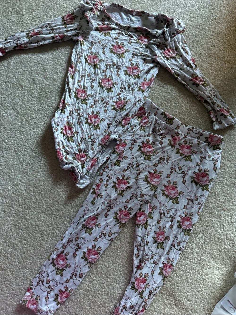 Posh Peanut Floral Pink Rose Two-Piece Rose Set